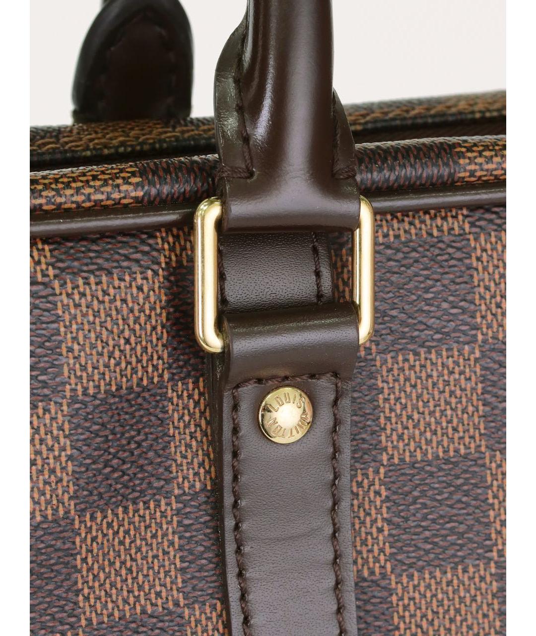 LOUIS VUITTON Коричневый кожаный портфель, фото 8