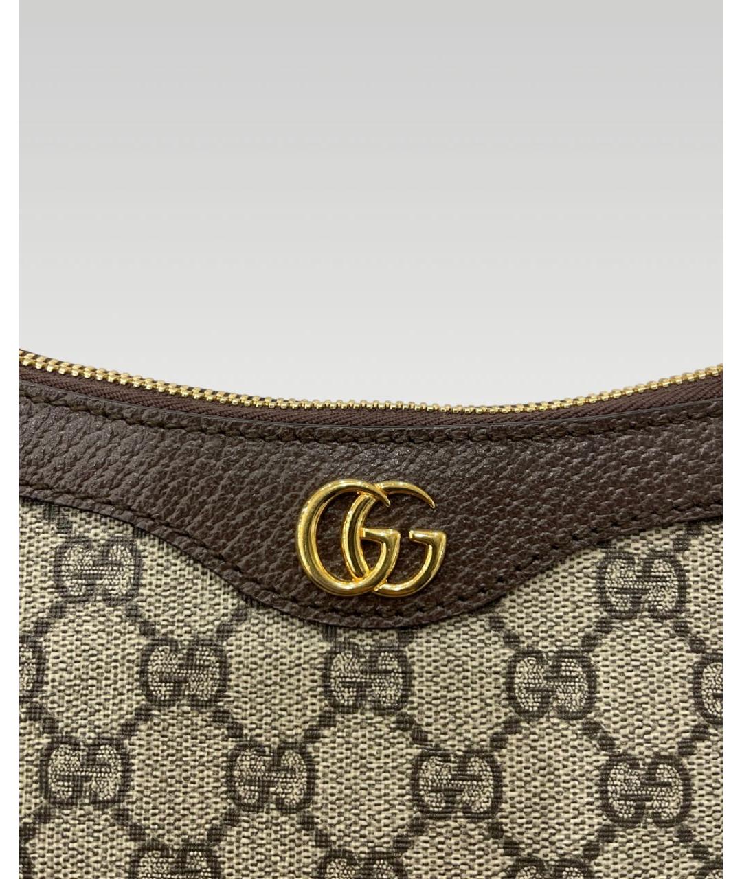 GUCCI Коричневая тканевая сумка через плечо, фото 4