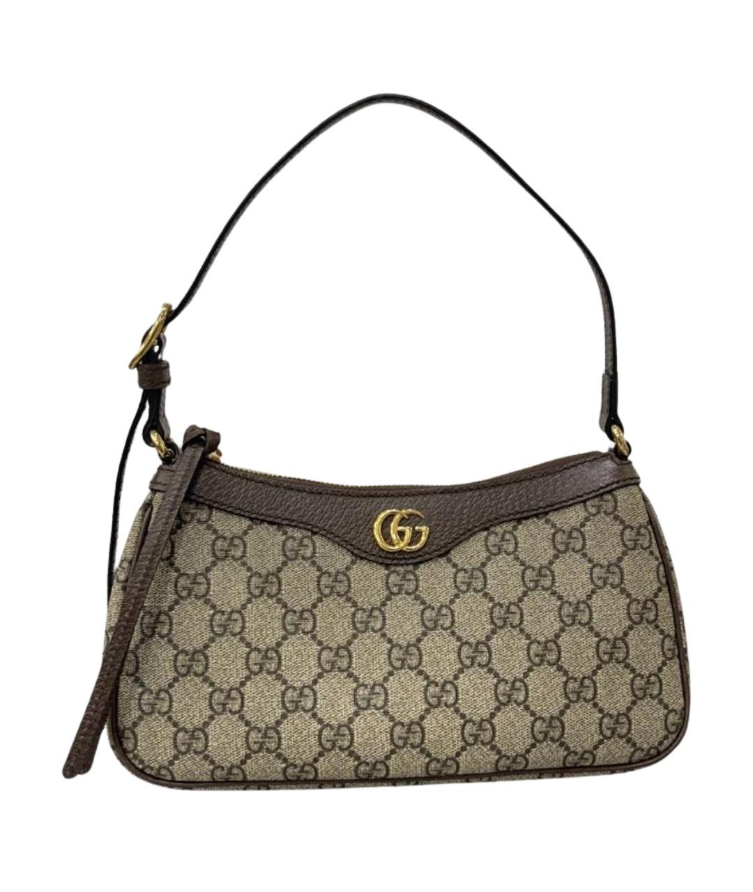 GUCCI Коричневая тканевая сумка через плечо, фото 1