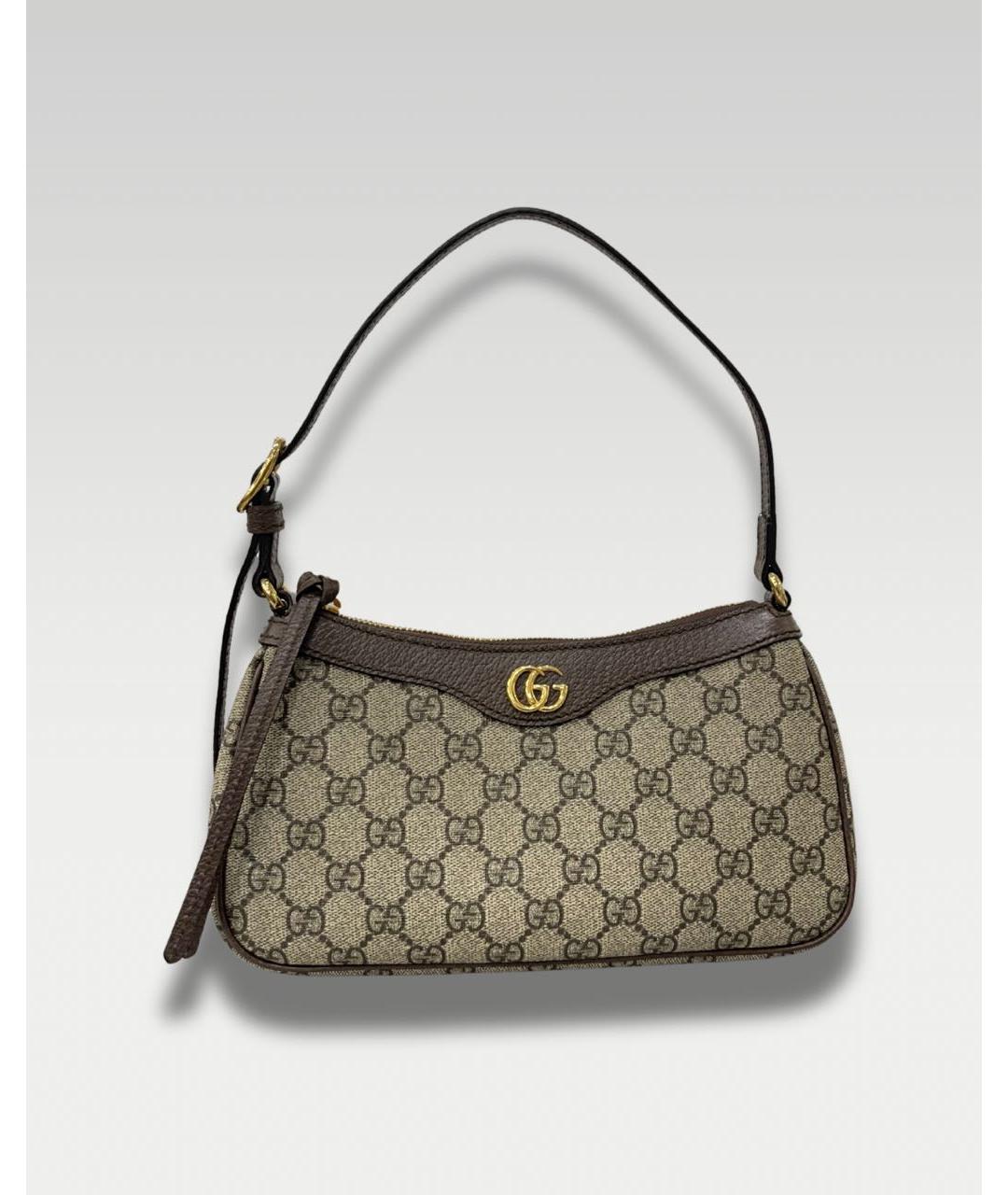 GUCCI Коричневая тканевая сумка через плечо, фото 5