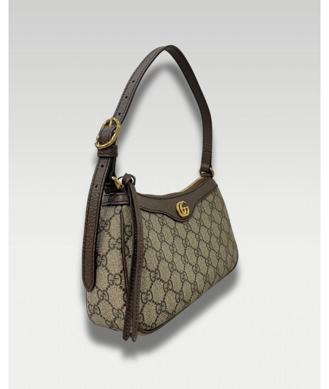 GUCCI Коричневая тканевая сумка через плечо, фото 2