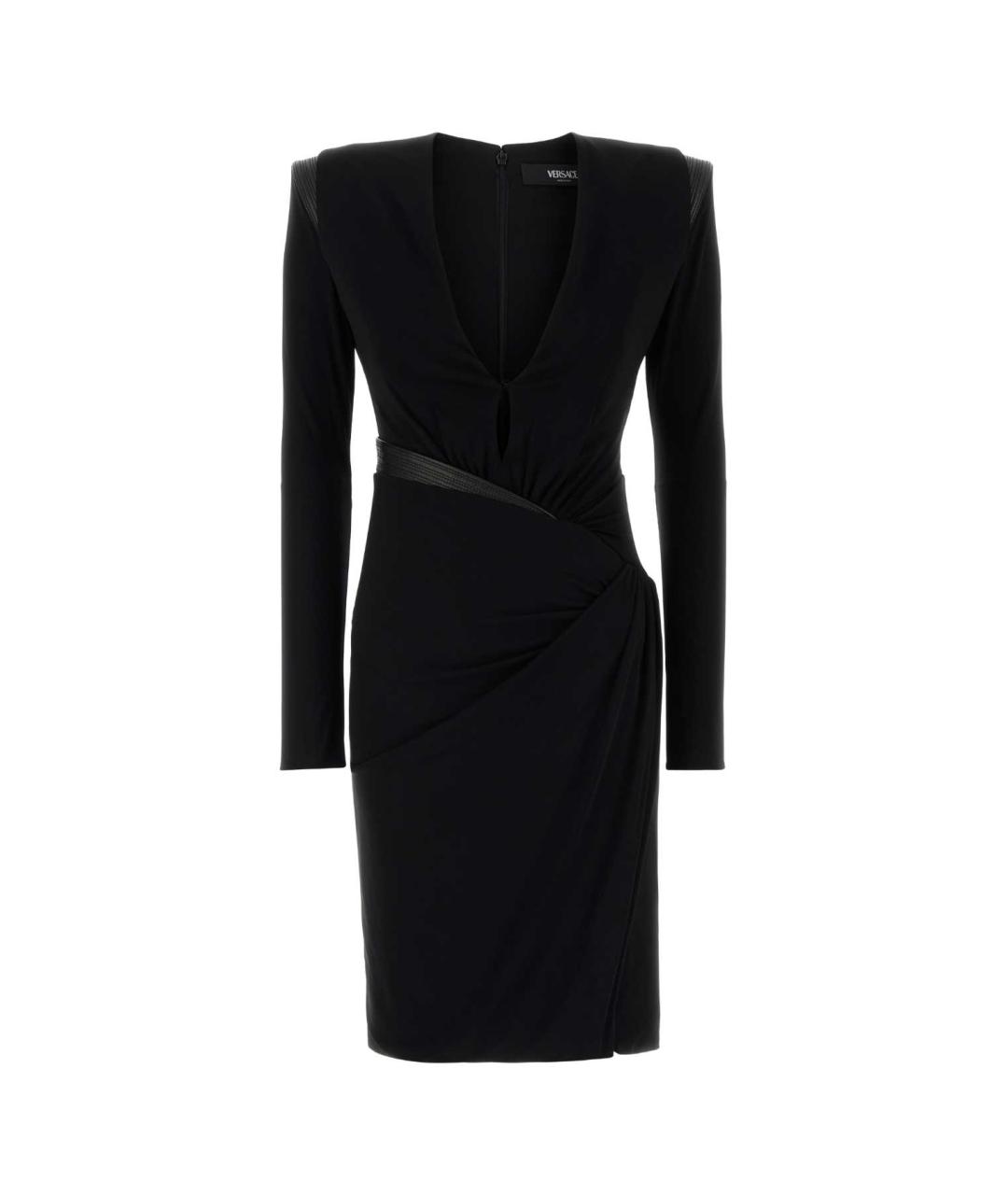 VERSACE Черное вискозное коктейльное платье, фото 1