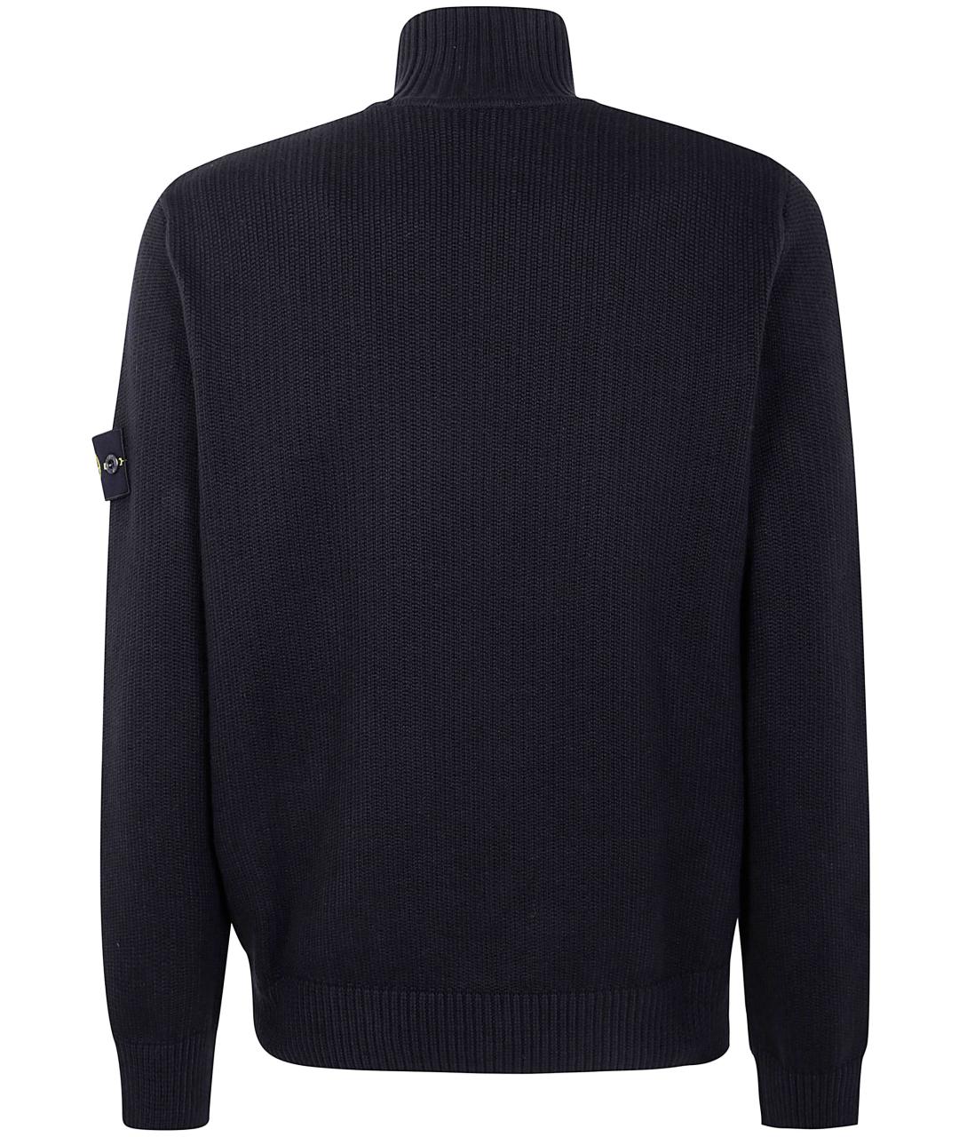 STONE ISLAND Черный хлопковый джемпер / свитер, фото 2