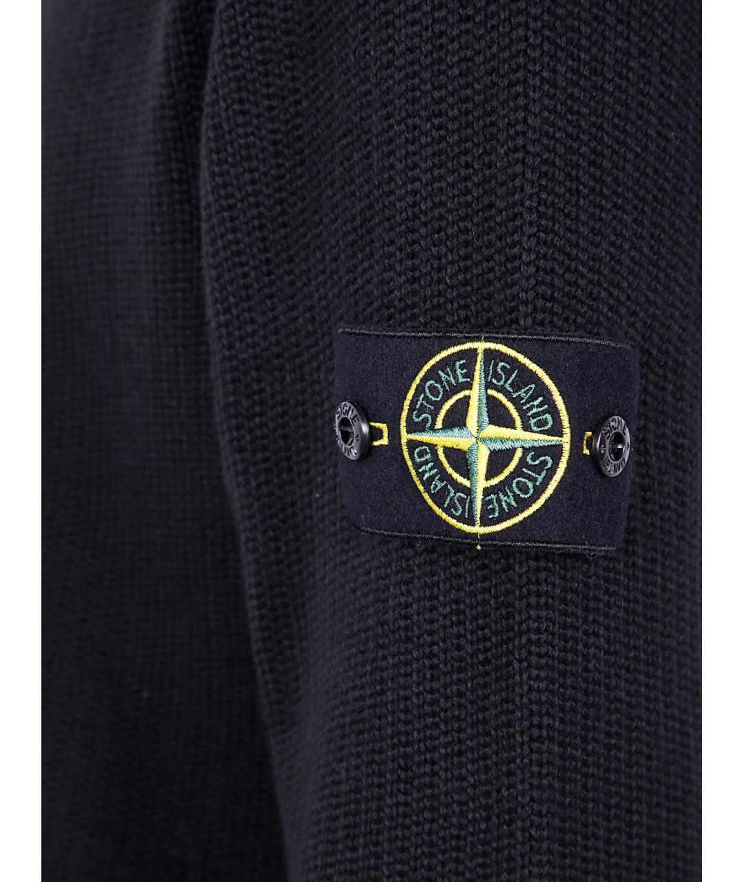 STONE ISLAND Черный хлопковый джемпер / свитер, фото 3