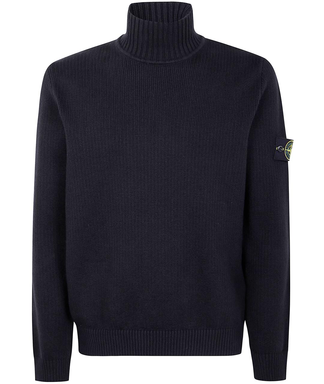 STONE ISLAND Черный хлопковый джемпер / свитер, фото 1