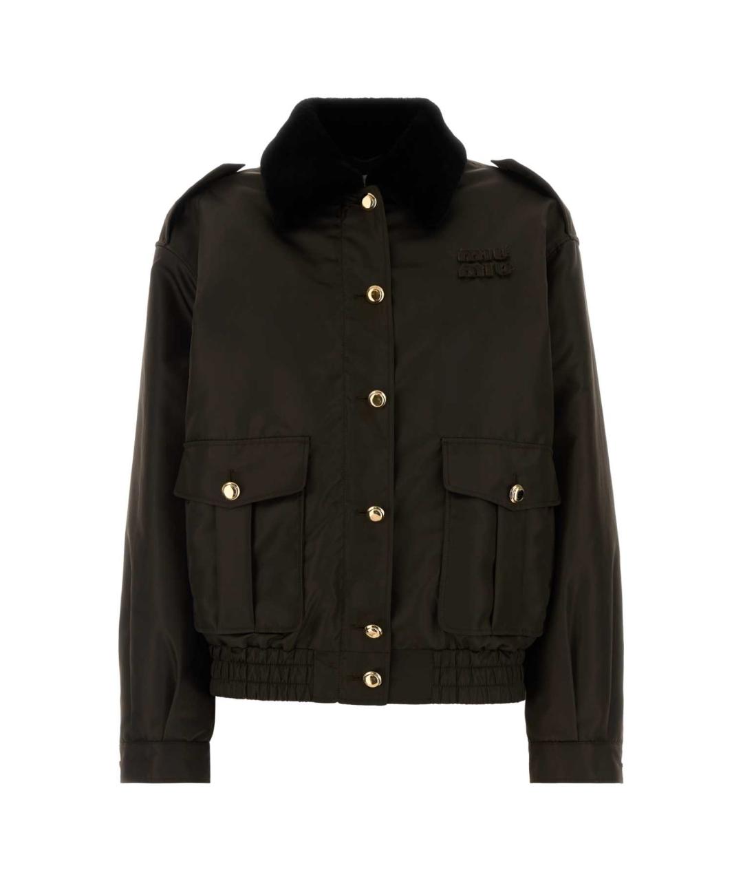 MIU MIU Коричневая полиэстеровая куртка, фото 1