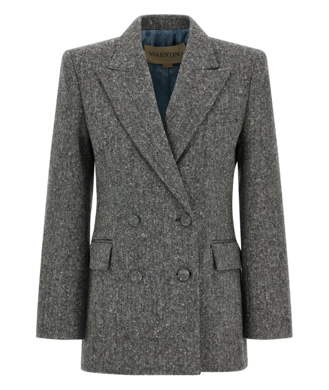 VALENTINO Серый шерстяной жакет/пиджак, фото 1