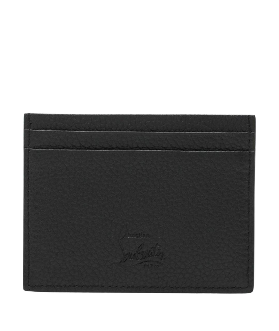 CHRISTIAN LOUBOUTIN Черный кожаный кардхолдер, фото 2