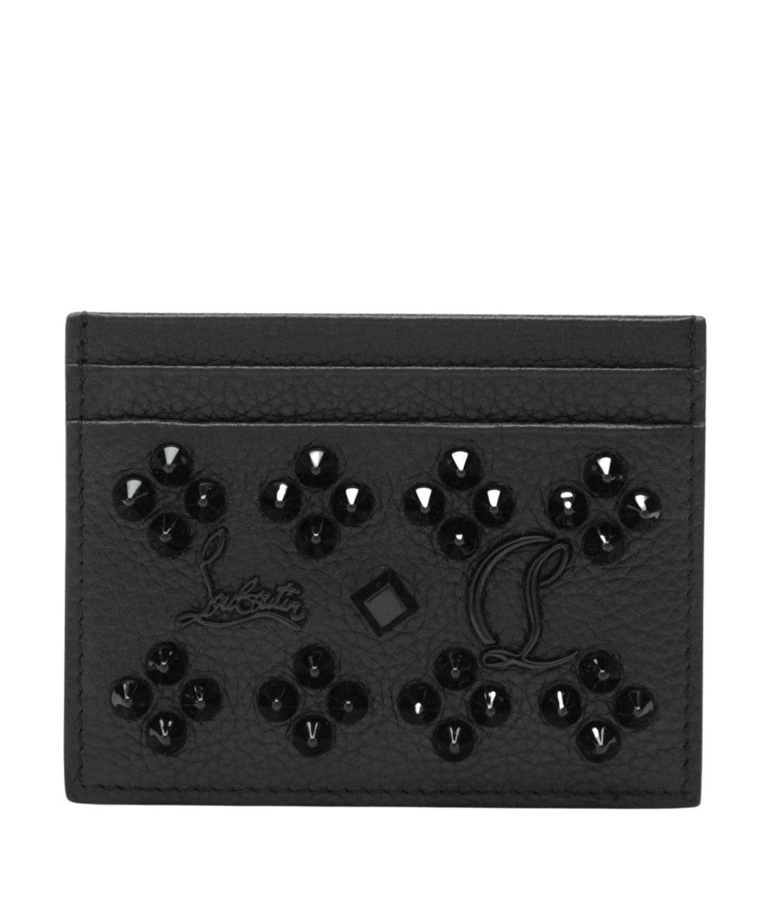 CHRISTIAN LOUBOUTIN Черный кожаный кардхолдер, фото 1