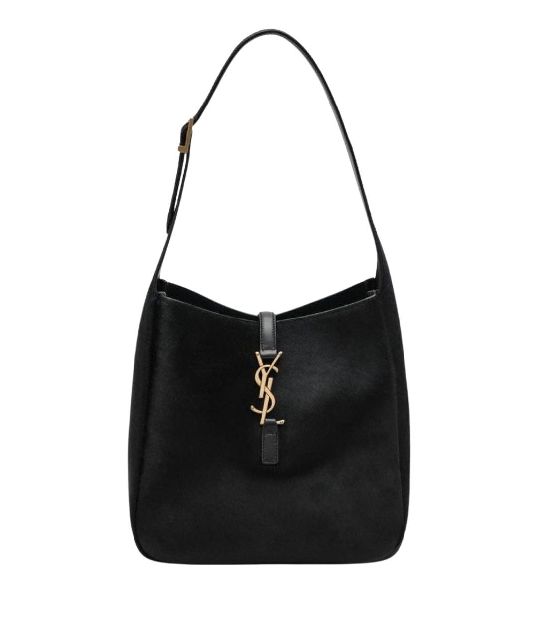 SAINT LAURENT Черная кожаная сумка тоут, фото 1