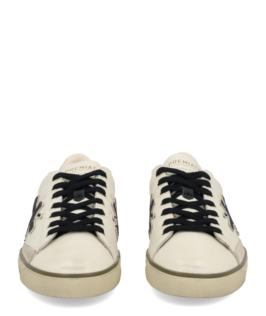 PREMIATA Белые кожаные низкие кроссовки / кеды, фото 3