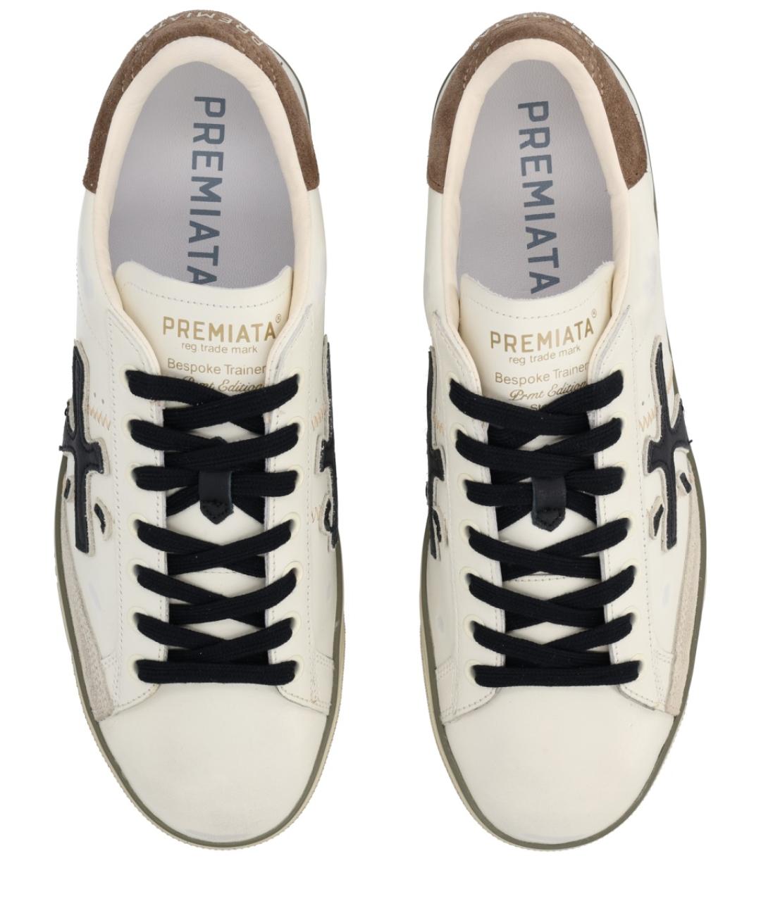 PREMIATA Белые кожаные низкие кроссовки / кеды, фото 5