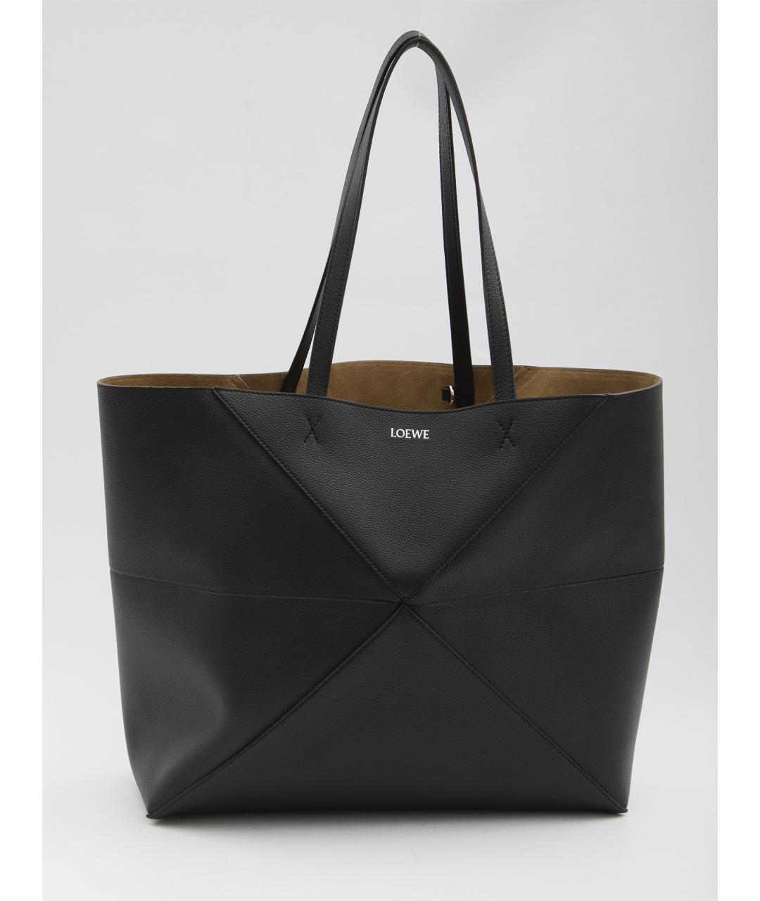 LOEWE Черная кожаная сумка тоут, фото 3