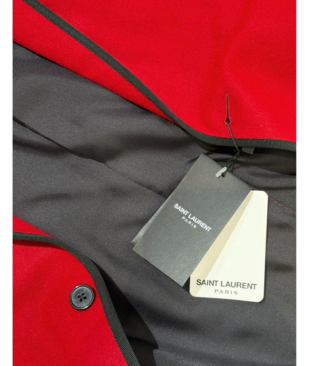 SAINT LAURENT Красный шерстяной жакет/пиджак, фото 3
