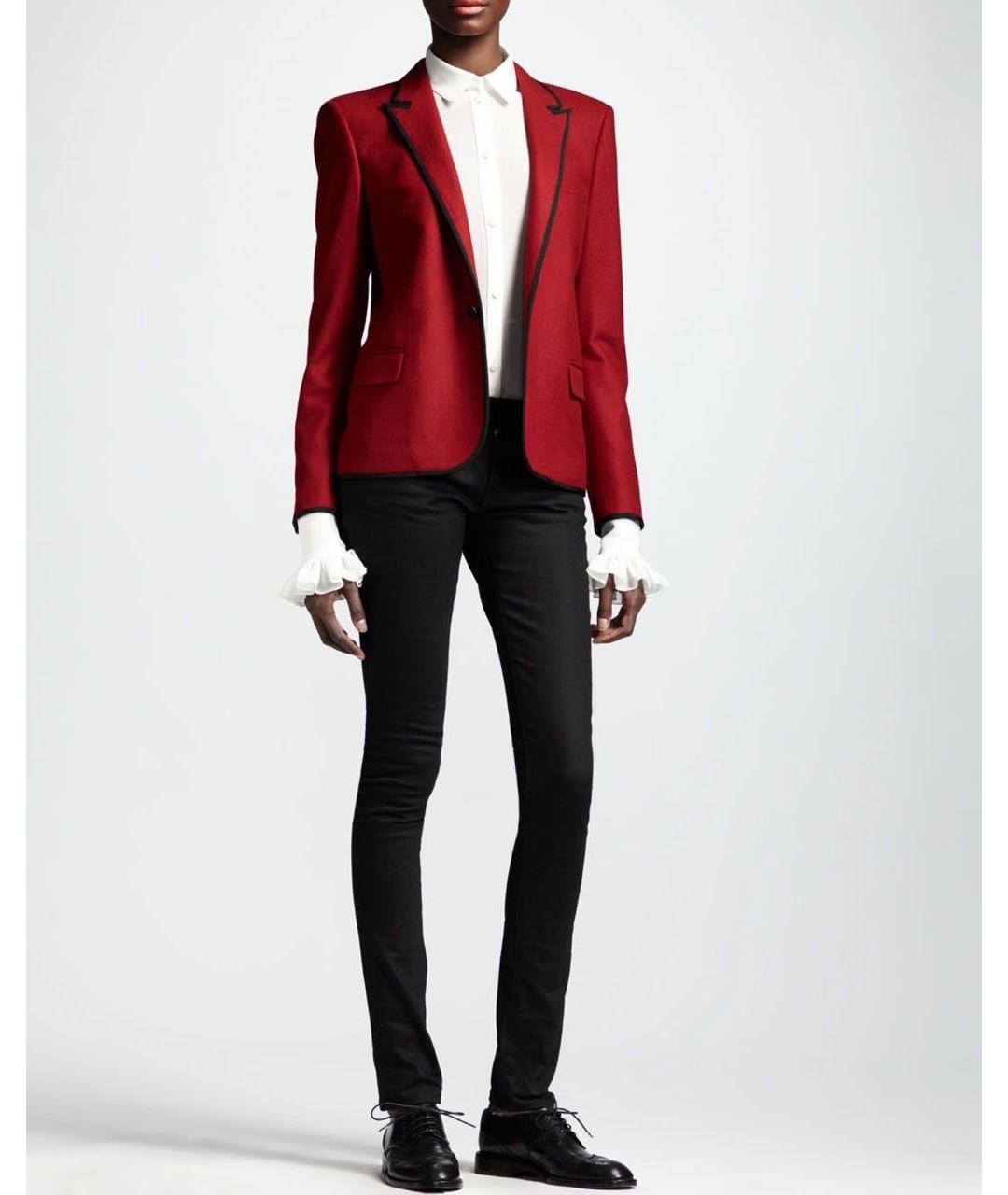 SAINT LAURENT Красный шерстяной жакет/пиджак, фото 5
