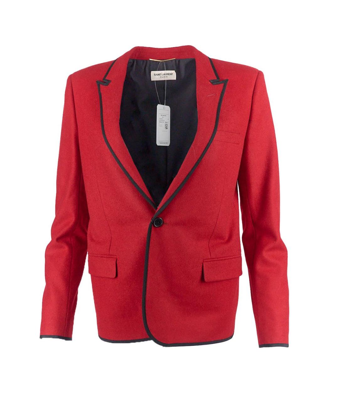 SAINT LAURENT Красный шерстяной жакет/пиджак, фото 1