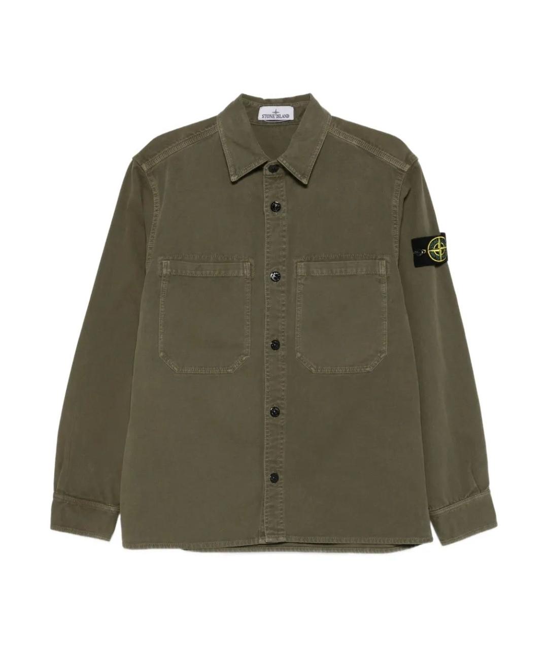 STONE ISLAND Зеленая хлопковая кэжуал рубашка, фото 1