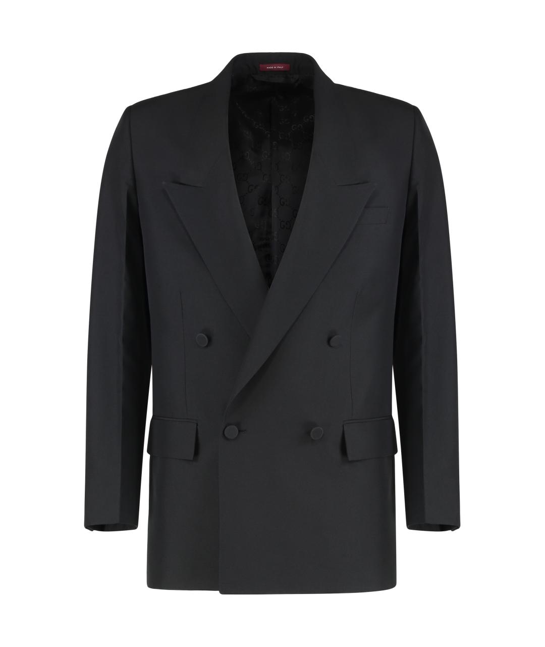GUCCI Черный шерстяной пиджак, фото 1