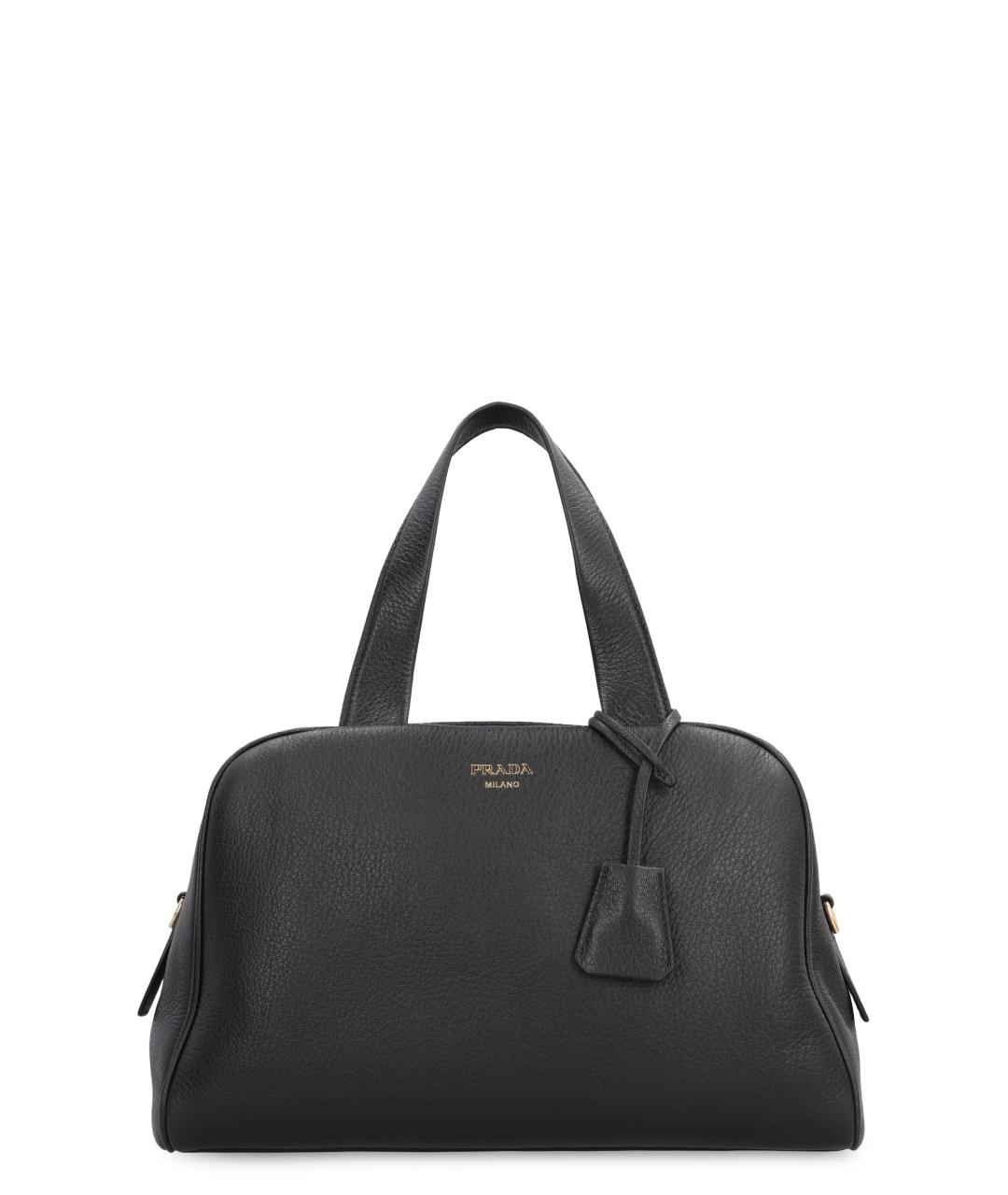 PRADA Черная кожаная сумка тоут, фото 1