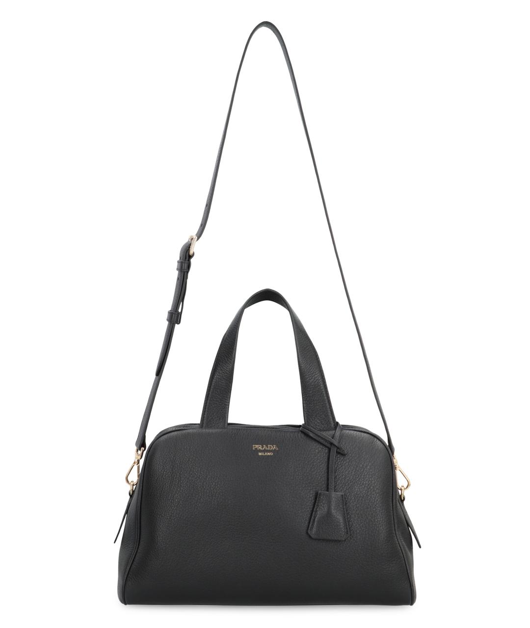 PRADA Черная кожаная сумка тоут, фото 5