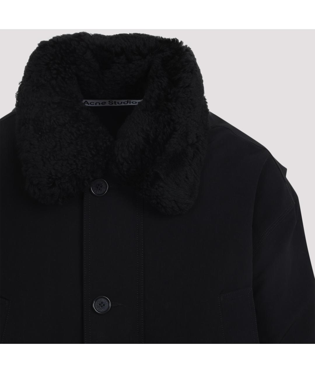 ACNE STUDIOS Черное полиэстеровое пальто, фото 4