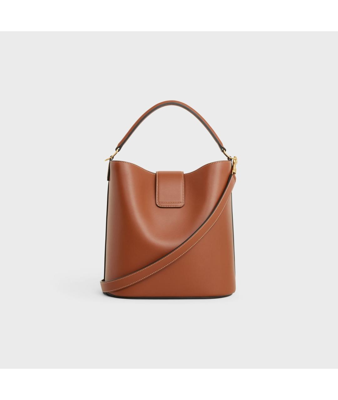 CELINE Коричневая кожаная сумка через плечо, фото 3