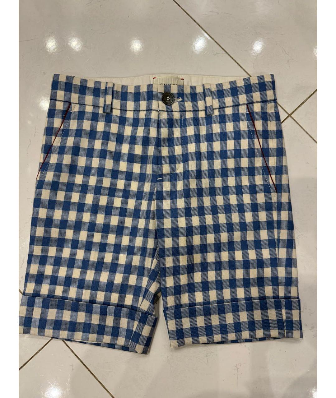 GUCCI Голубые хлопковые детские шорты, фото 5