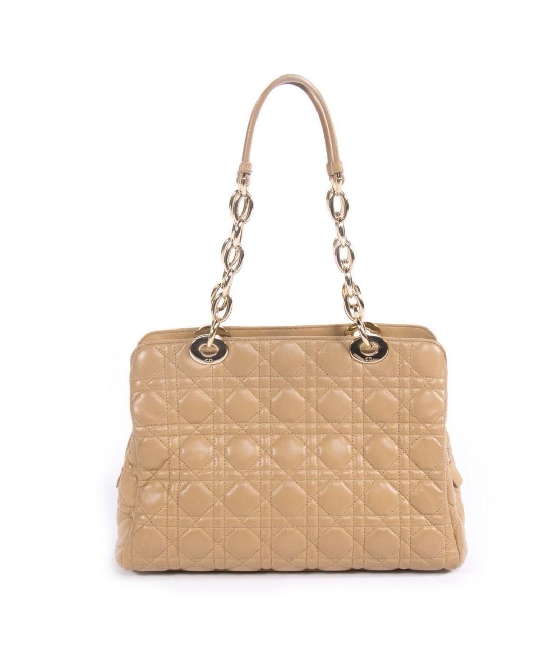 CHRISTIAN DIOR Бежевая кожаная сумка тоут, фото 9