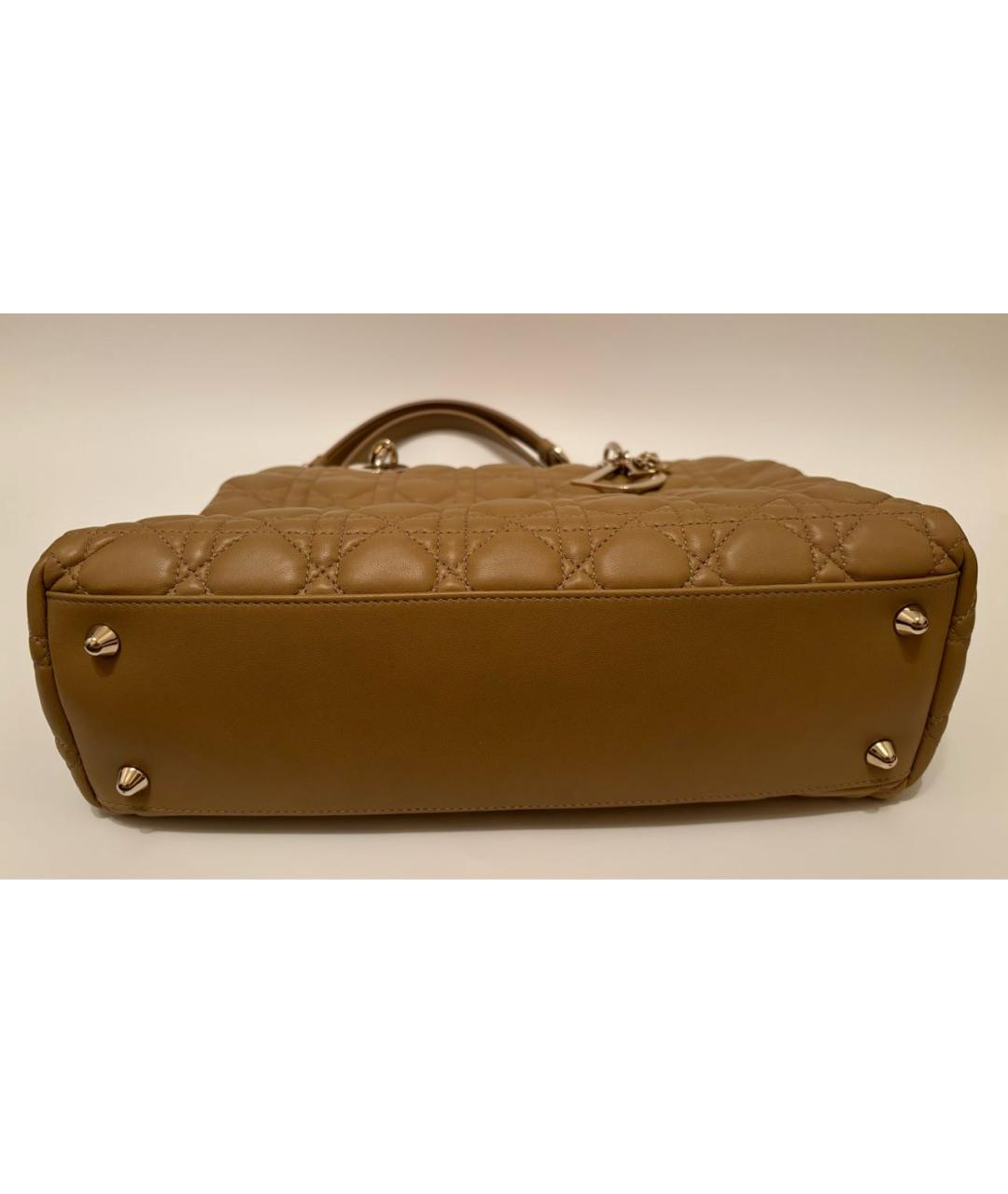 CHRISTIAN DIOR Бежевая кожаная сумка тоут, фото 8