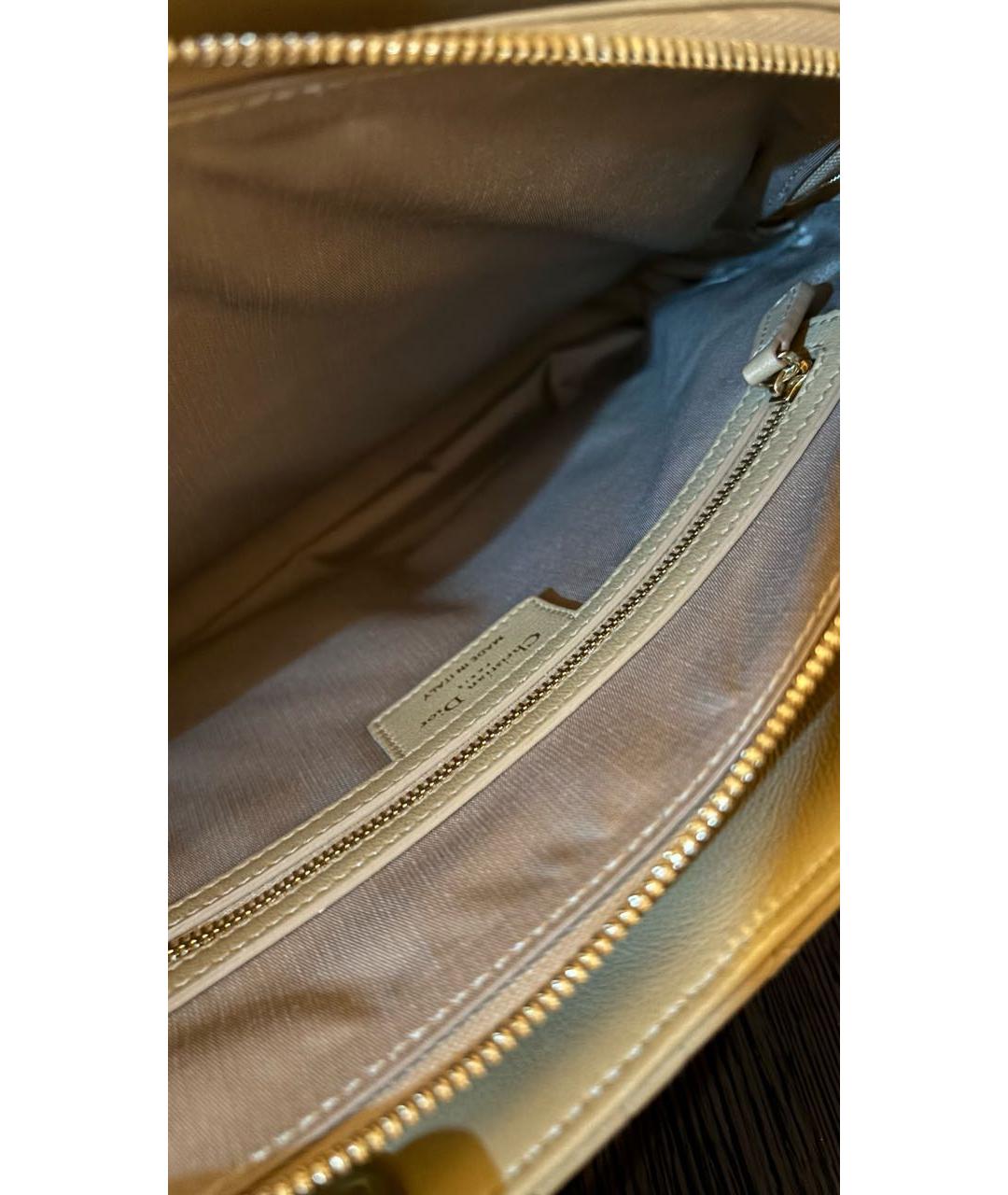 CHRISTIAN DIOR Бежевая кожаная сумка тоут, фото 8