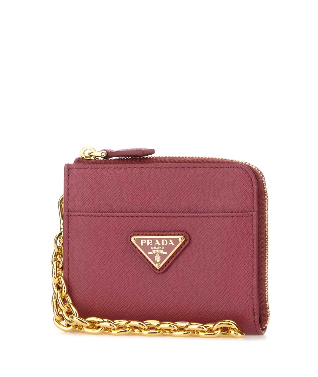 PRADA Бордовый кожаный кошелек, фото 2