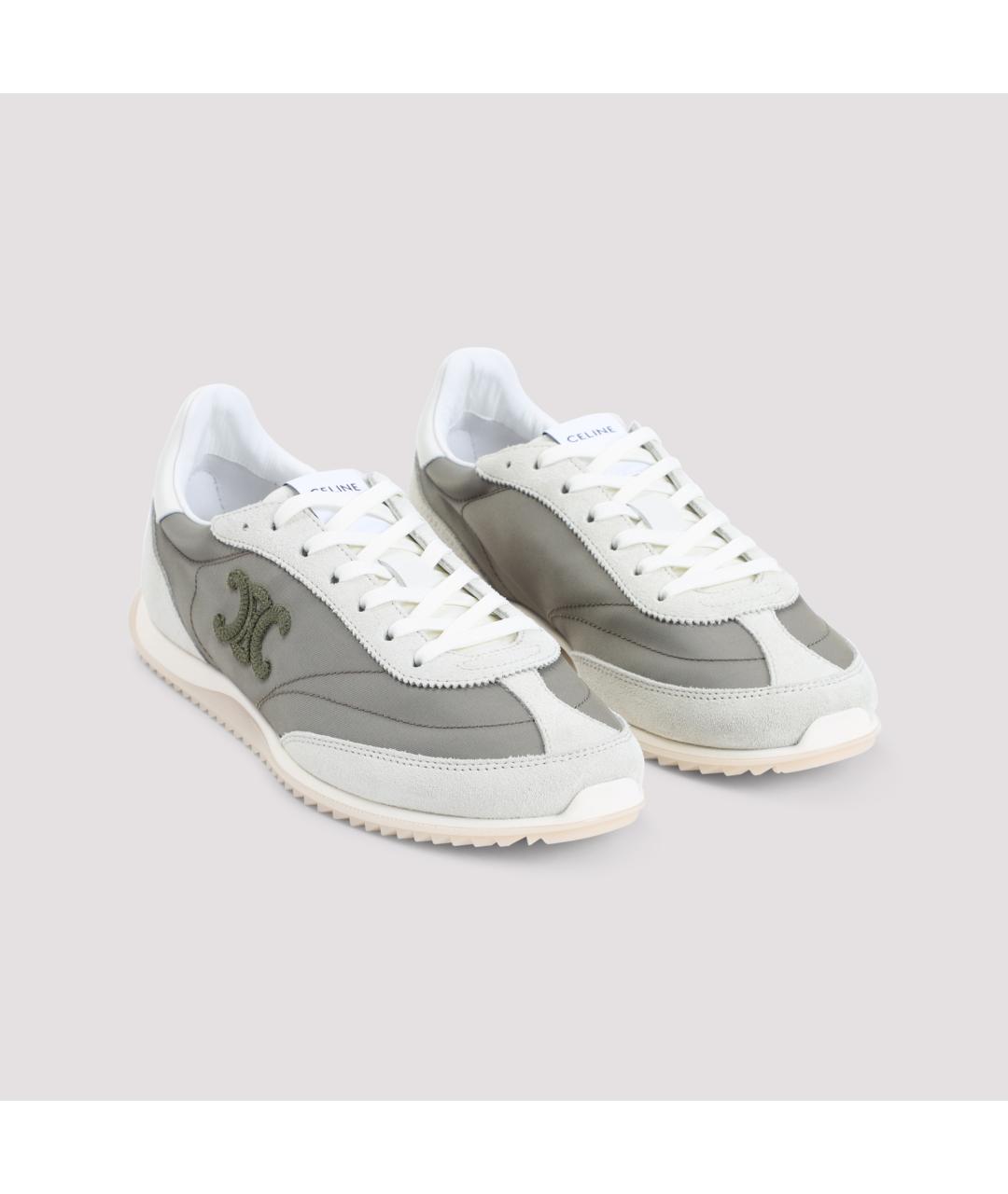 CELINE Хаки текстильные кроссовки, фото 5