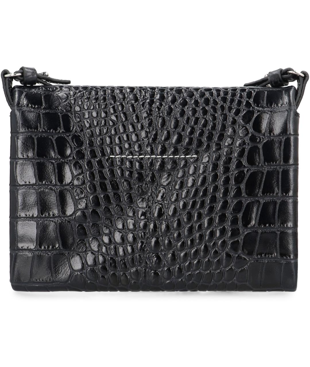 MM6 MAISON MARGIELA Черная кожаная сумка через плечо, фото 4