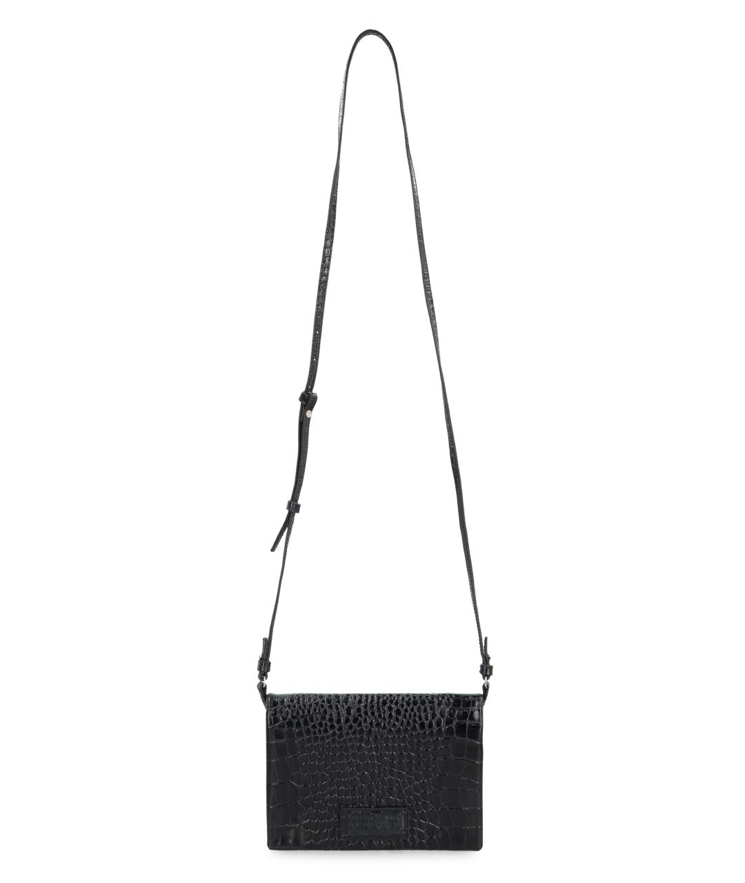 MM6 MAISON MARGIELA Черная кожаная сумка через плечо, фото 5