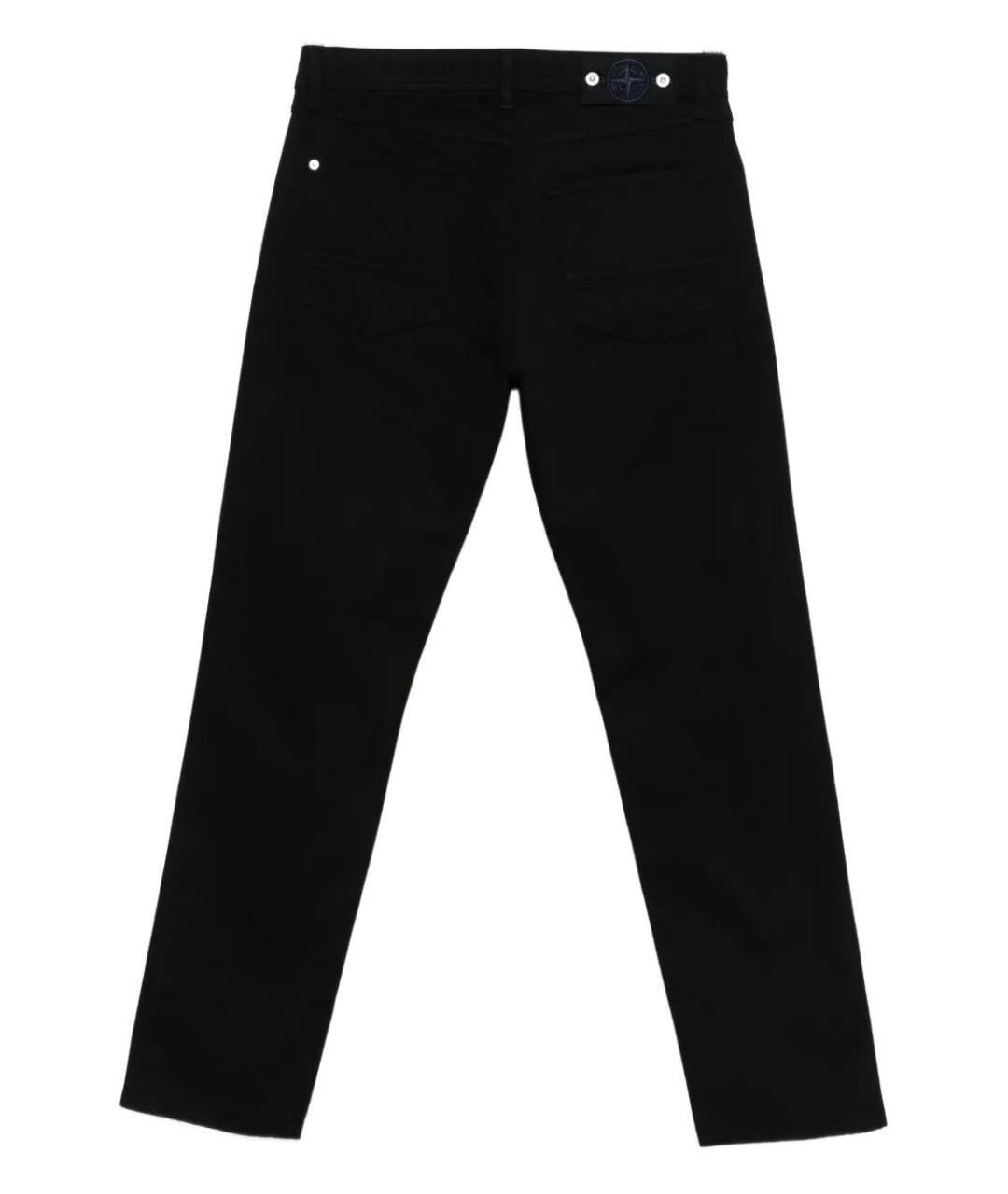 STONE ISLAND Черные хлопковые прямые джинсы, фото 2
