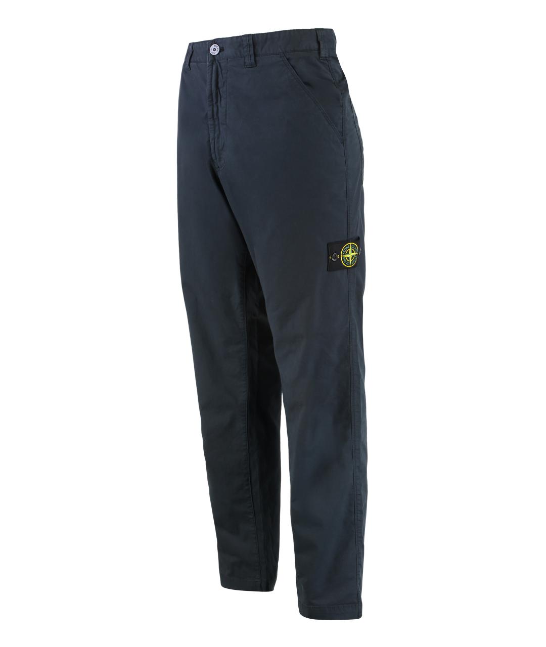 STONE ISLAND Синие хлопковые повседневные брюки, фото 3