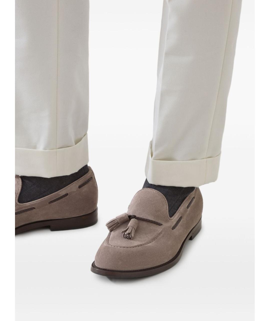 BRUNELLO CUCINELLI Серые замшевые лоферы, фото 5