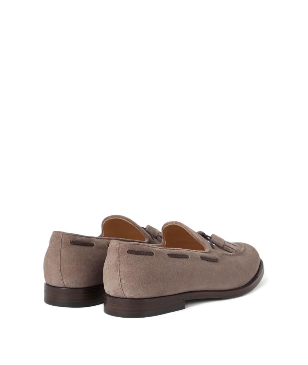 BRUNELLO CUCINELLI Серые замшевые лоферы, фото 2