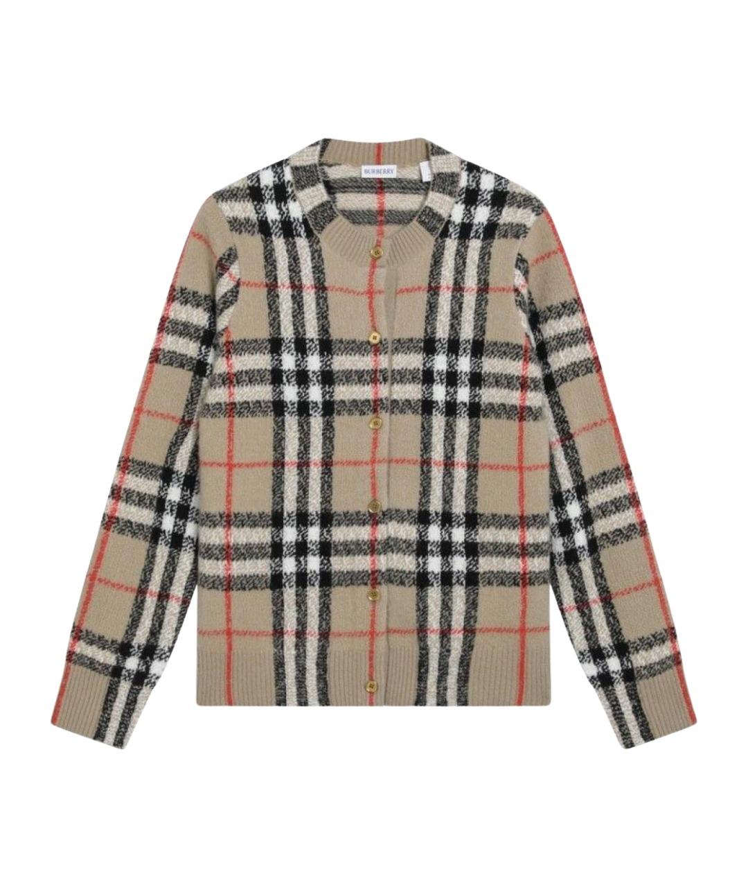 BURBERRY Бежевый кашемировый кардиган, фото 1