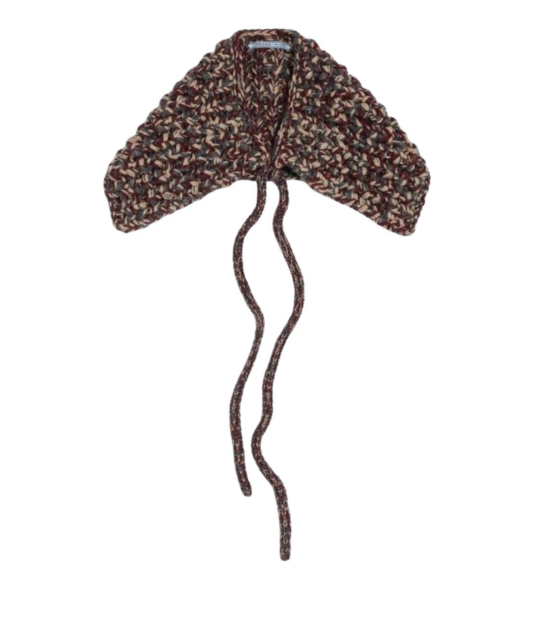 PRADA Коричневый шерстяной воротник, фото 1