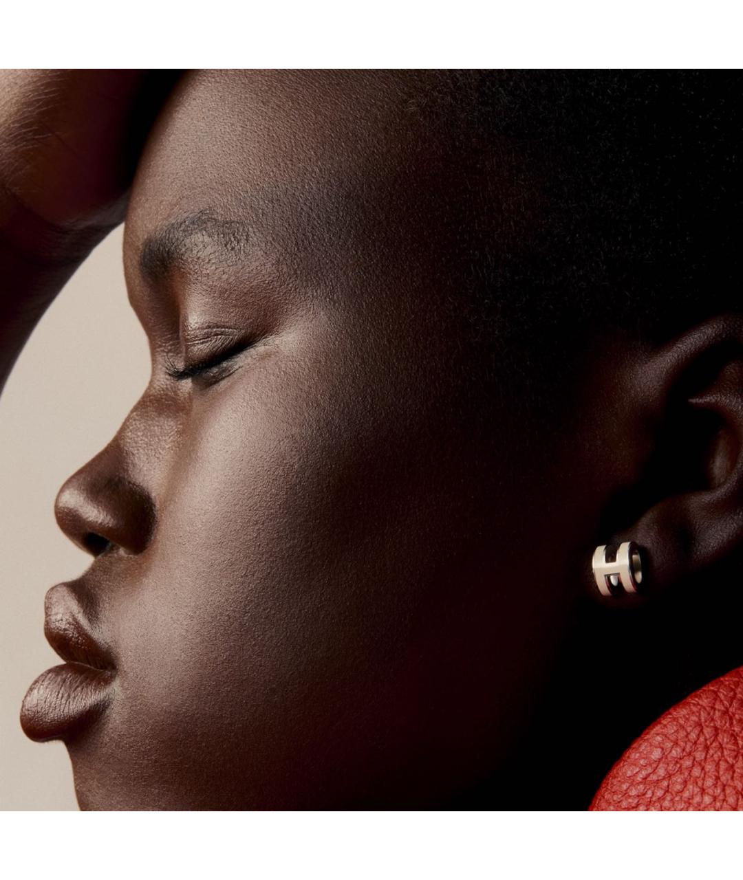 HERMES Белые металлические серьги, фото 2