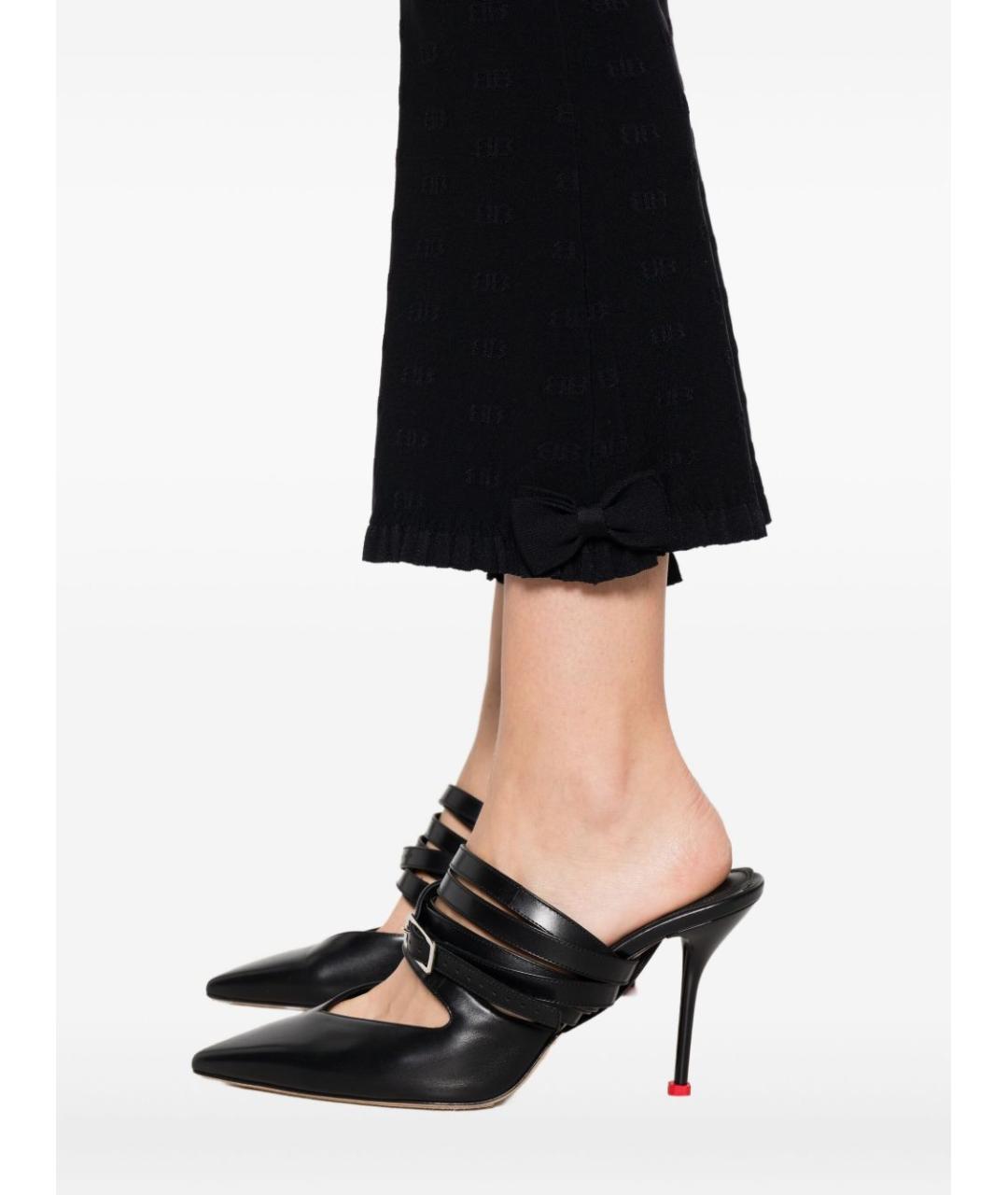 BALENCIAGA Черные вискозные прямые брюки, фото 6