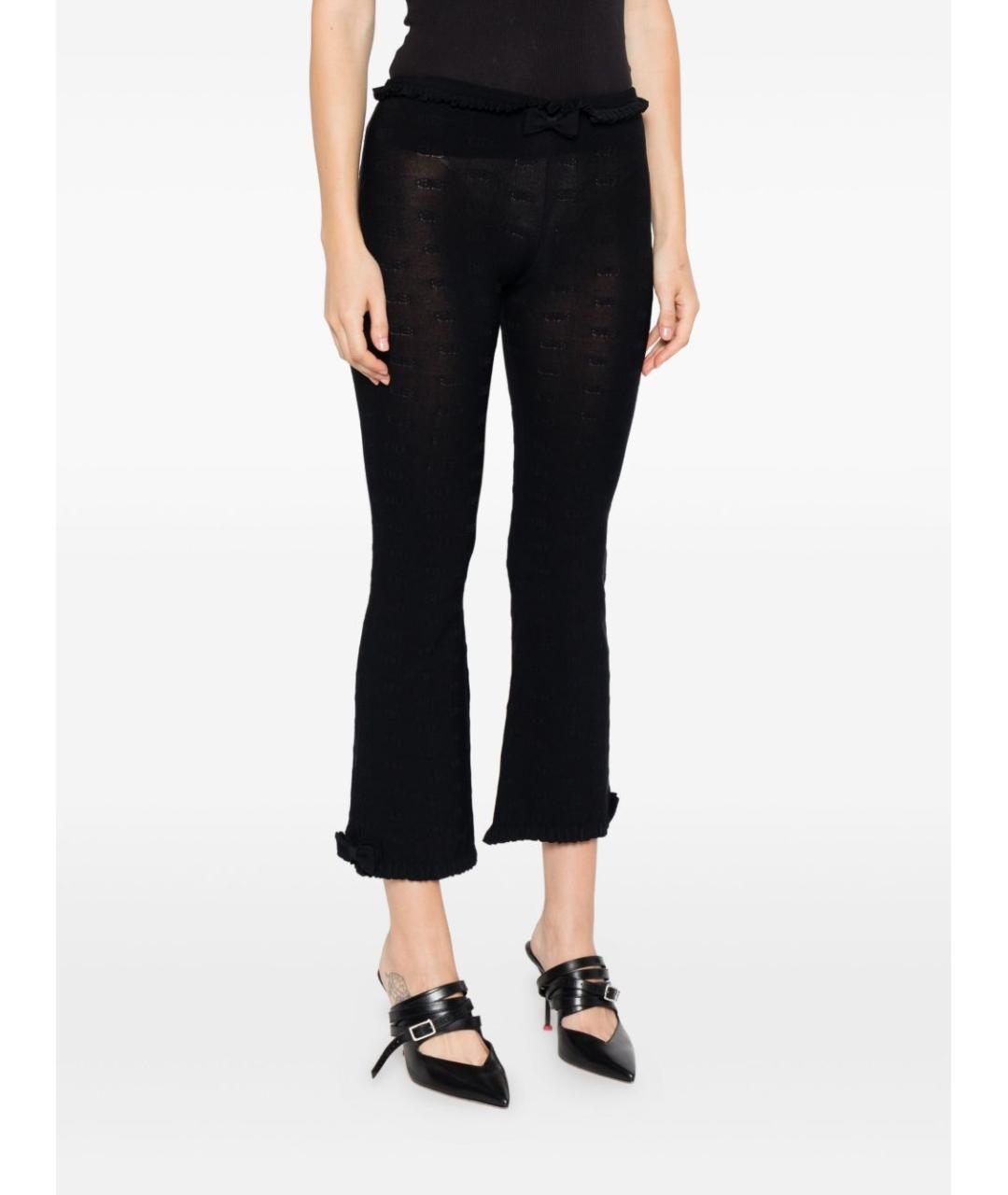 BALENCIAGA Черные вискозные прямые брюки, фото 3