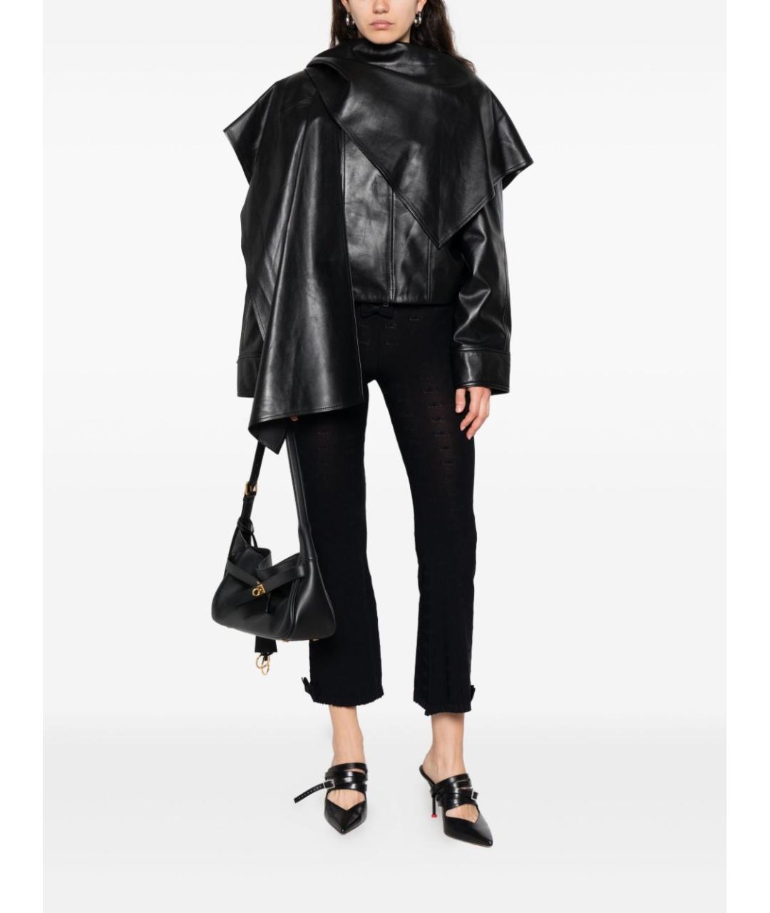 BALENCIAGA Черные вискозные прямые брюки, фото 4