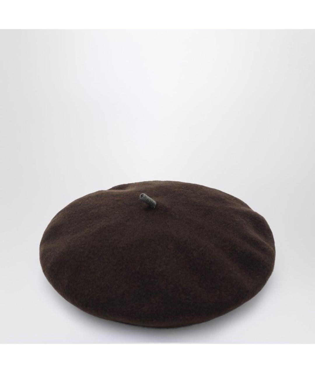 BRUNELLO CUCINELLI Коричневая шерстяная шапка, фото 2