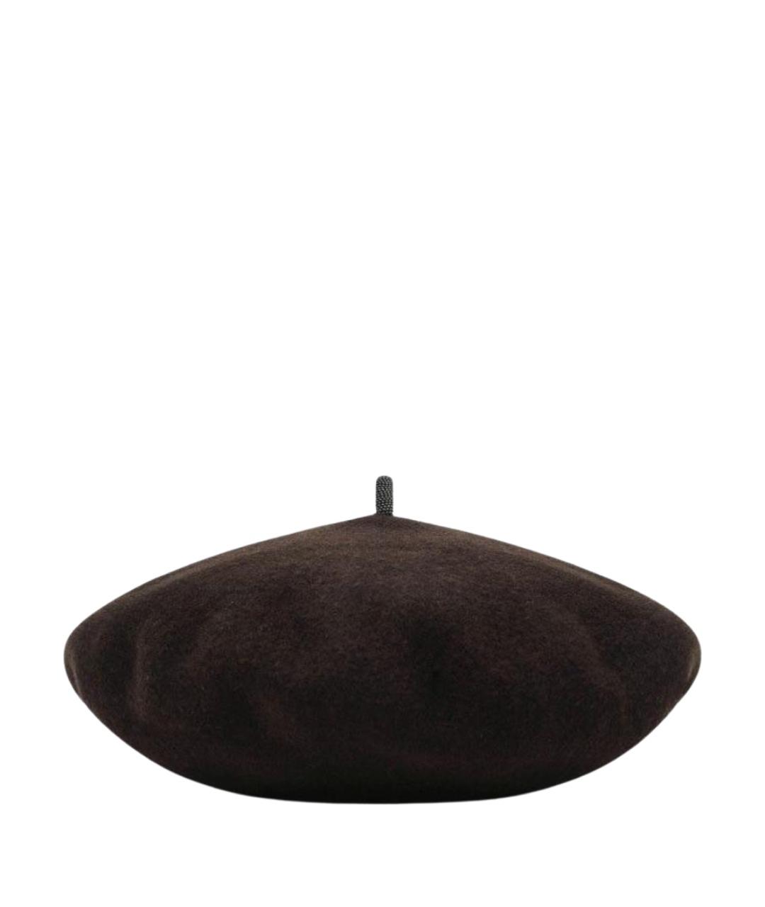 BRUNELLO CUCINELLI Коричневая шерстяная шапка, фото 1