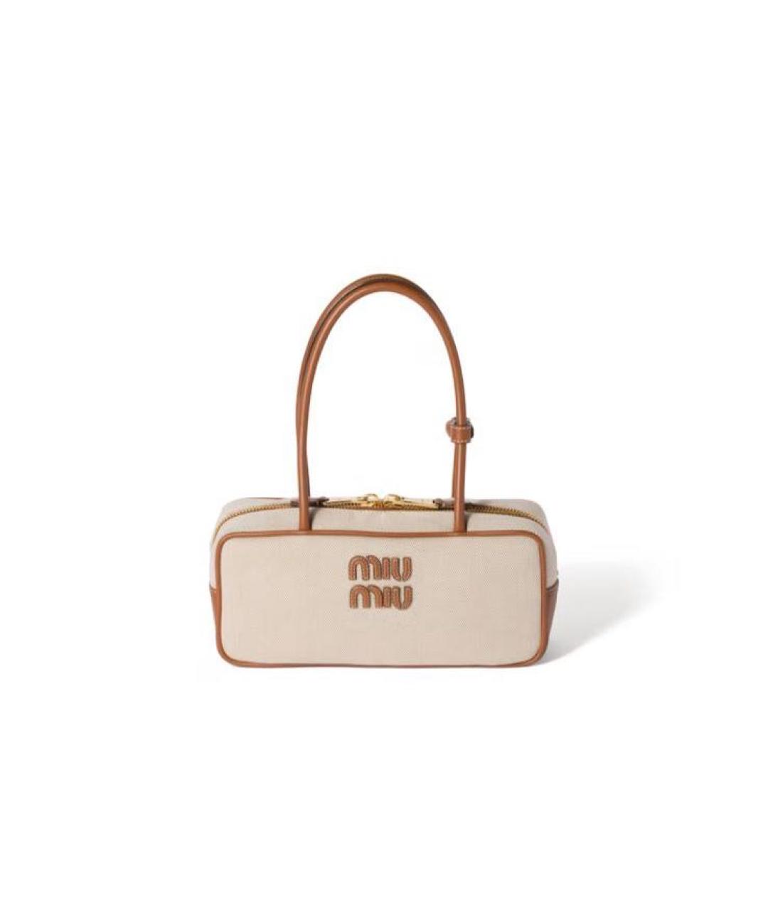 MIU MIU Бежевая сумка с короткими ручками, фото 2