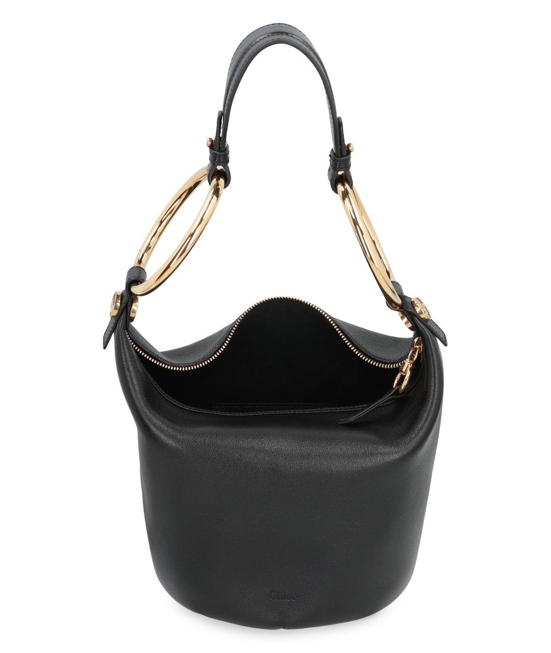 CHLOE Черная кожаная сумка через плечо, фото 5
