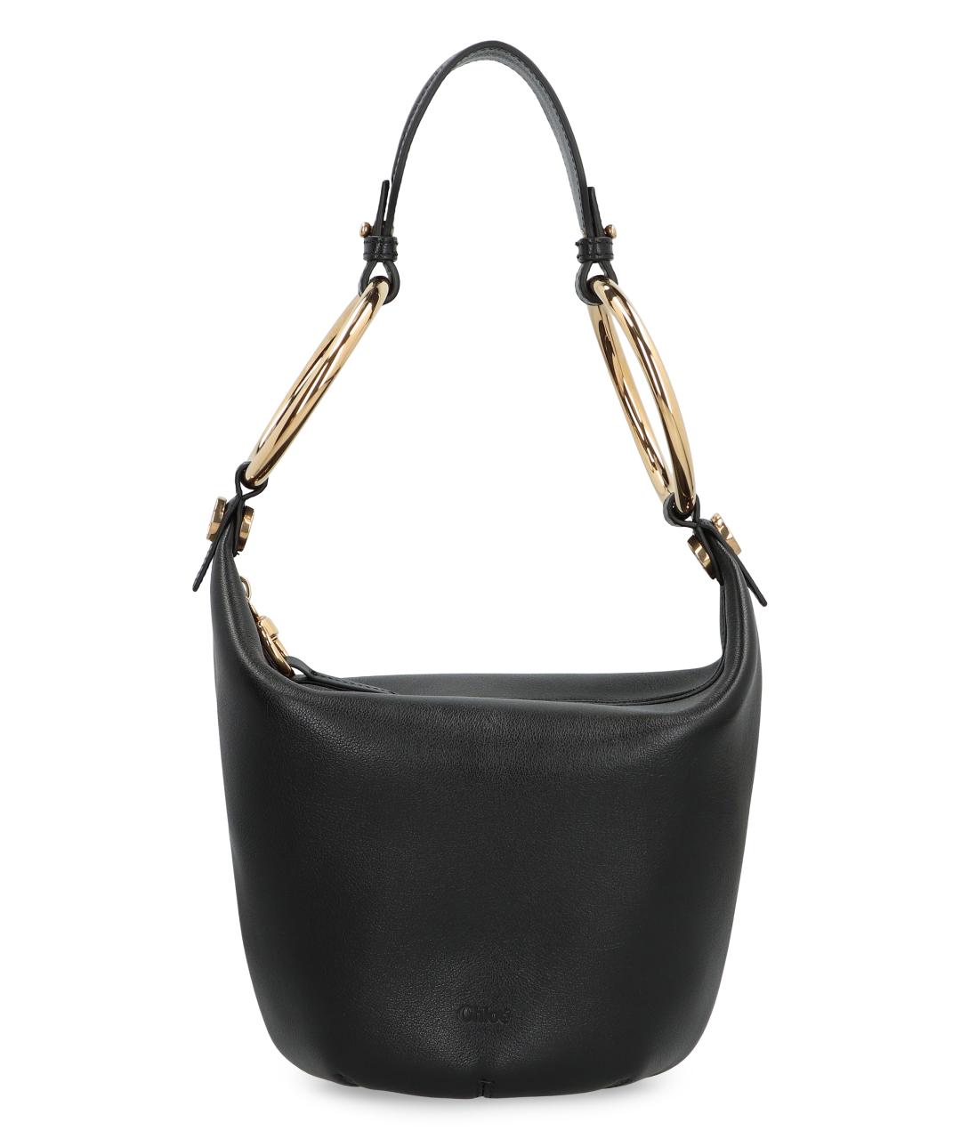 CHLOE Черная кожаная сумка через плечо, фото 2