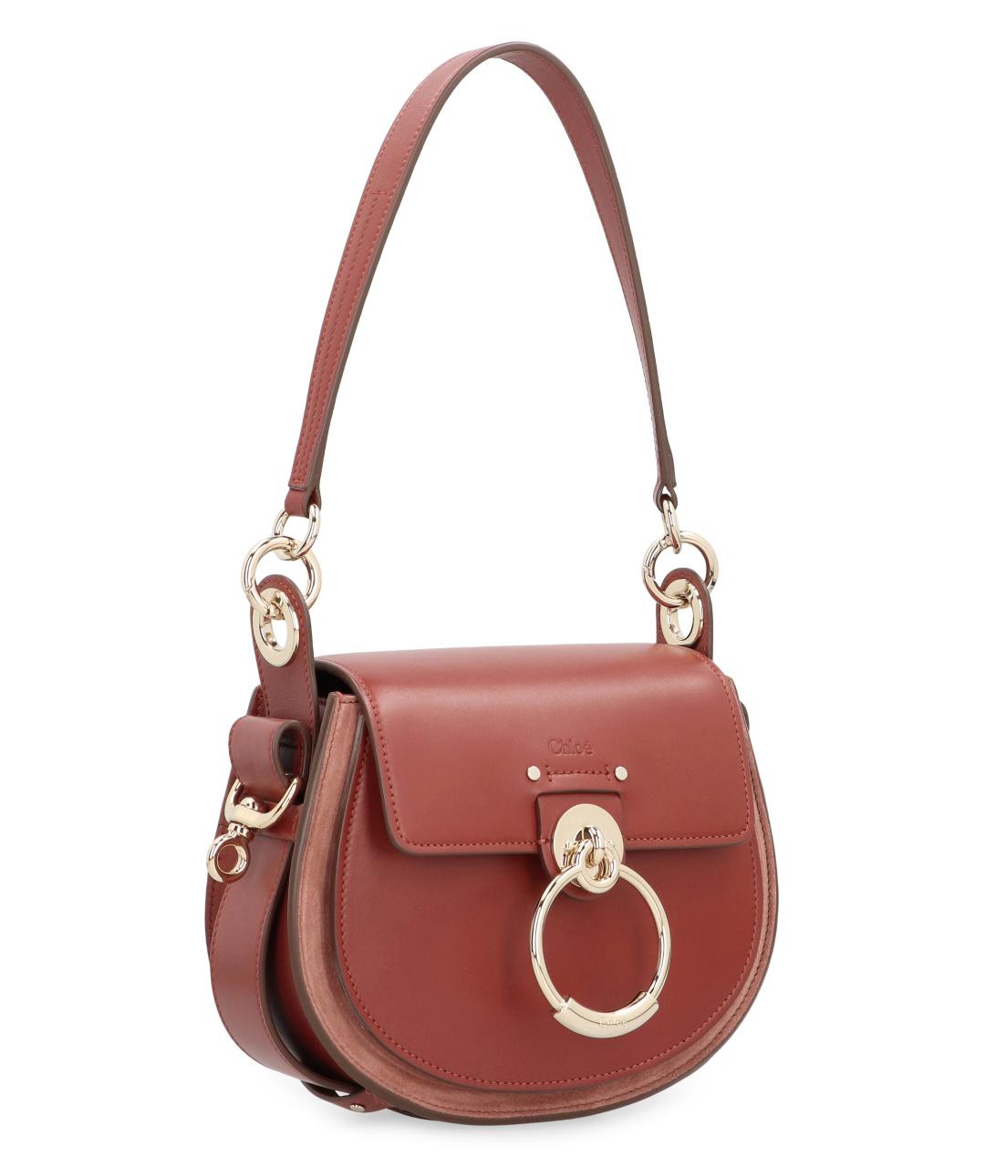 CHLOE Коричневая кожаная сумка с короткими ручками, фото 3